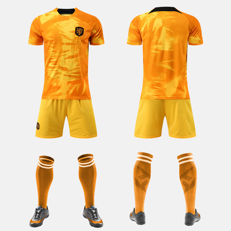 World Cup Qatar Football Shirt Set National Team Kit France Netherlands Germany Home Away Boys and Girls