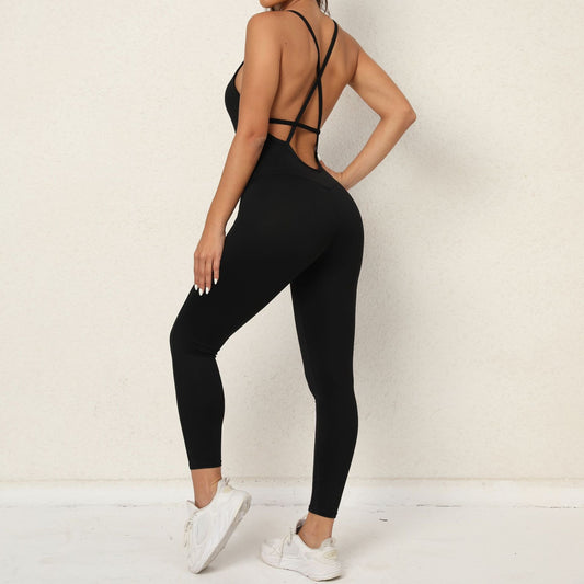 Tight Backless One Piece Yoga Pants, Sports Running, Fitness Yoga Pants
