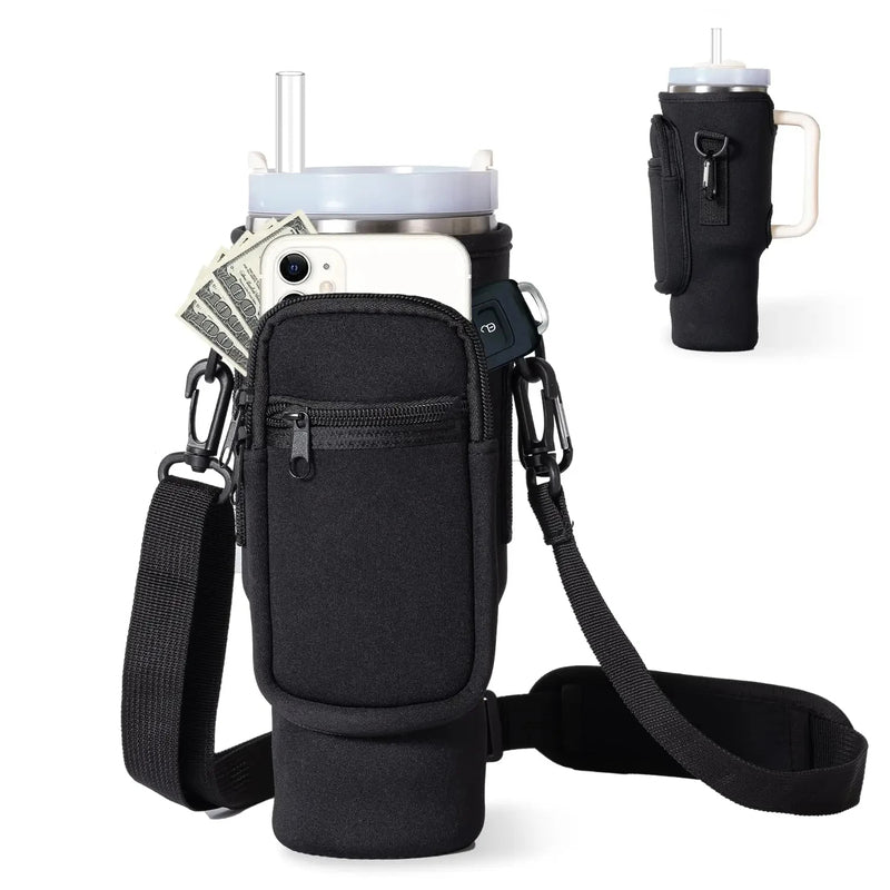 Water Bottle Carrier Bag with Phone Pocket