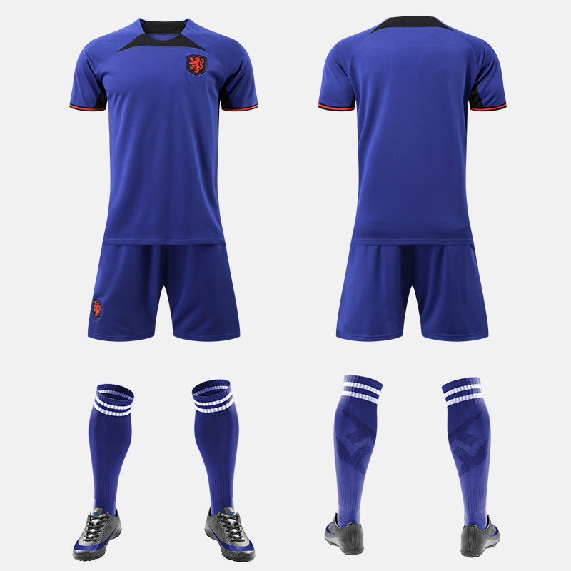 World Cup Qatar Football Shirt Set National Team Kit France Netherlands Germany Home Away Boys and Girls