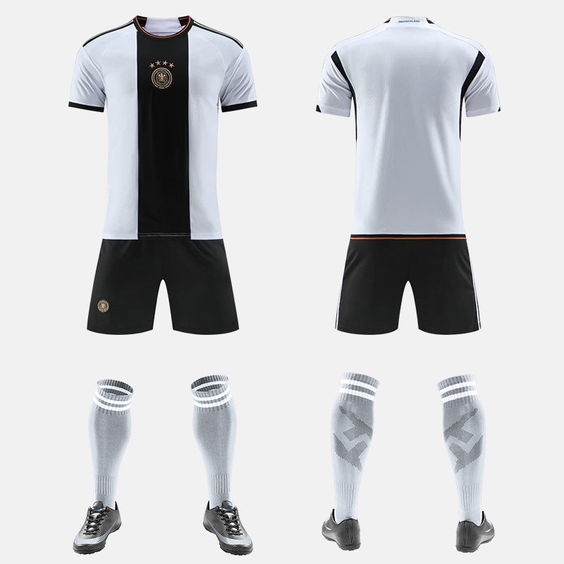 World Cup Qatar Football Shirt Set National Team Kit France Netherlands Germany Home Away Boys and Girls