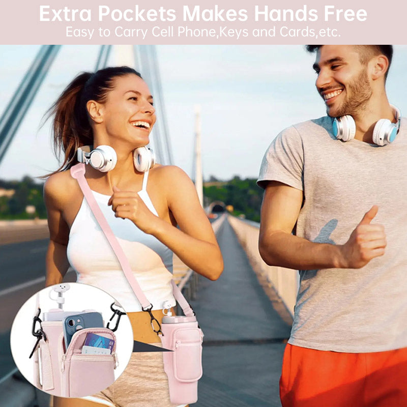 Water Bottle Carrier Bag with Phone Pocket