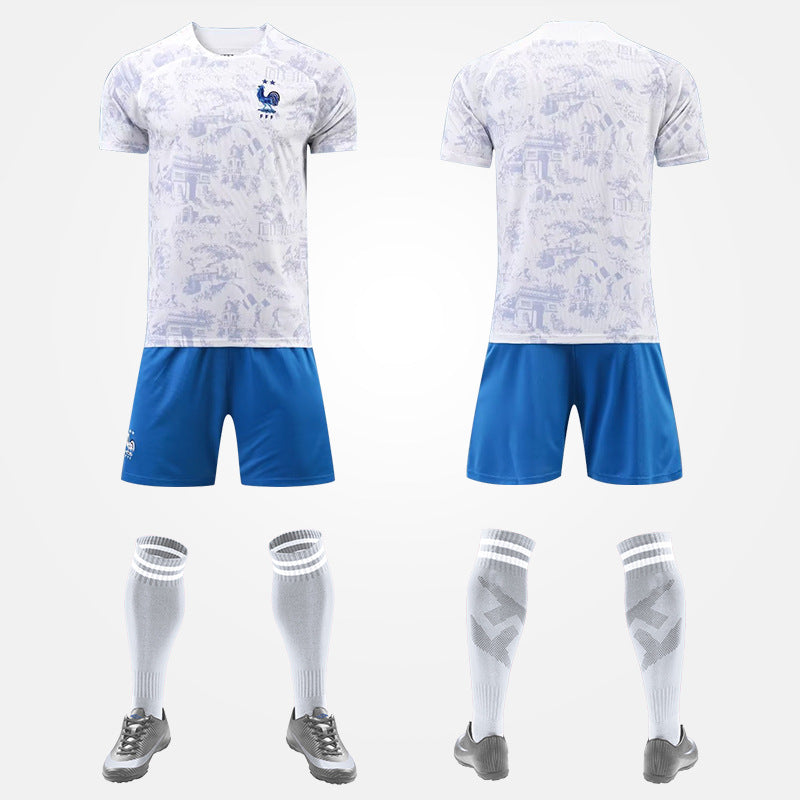 World Cup Qatar Football Shirt Set National Team Kit France Netherlands Germany Home Away Boys and Girls