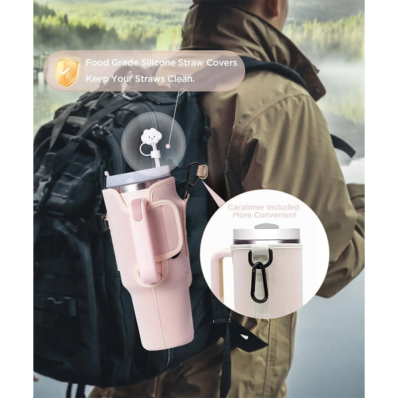 Water Bottle Carrier Bag with Phone Pocket