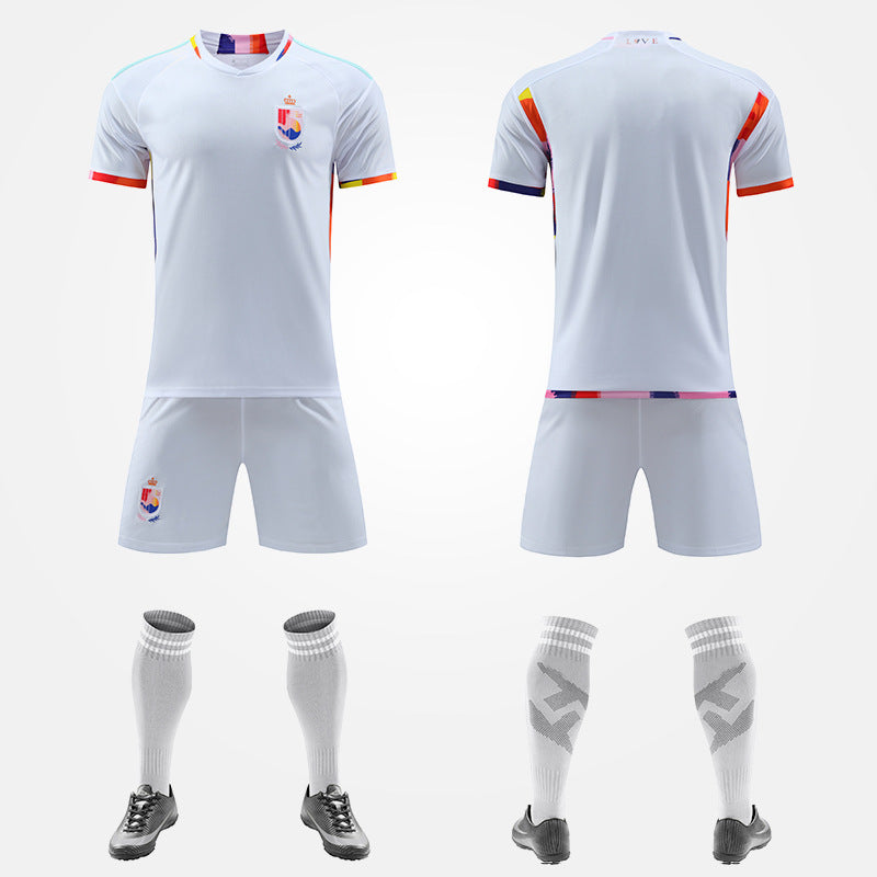 World Cup Qatar Football Shirt Set National Team Kit Mexico Belgium Croatia Home Away Boys and Girls