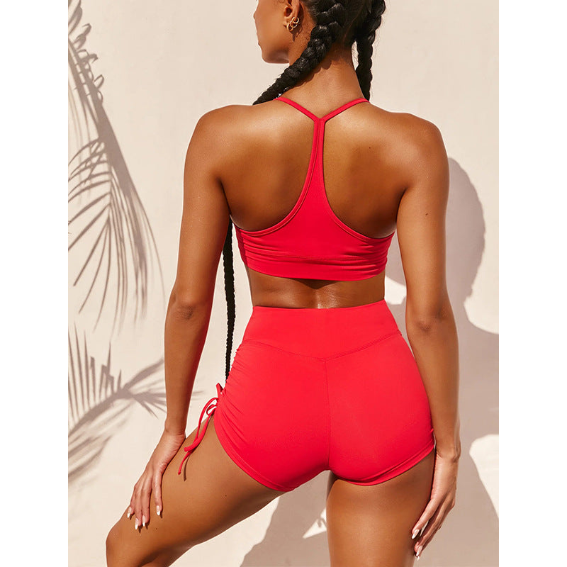 Spring And Summer New Sexy Tight Shorts Suit Sports Camisole Women