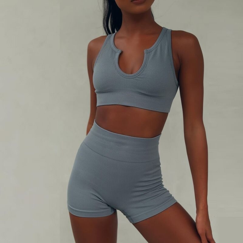 Two-piece Set Ins Seamless Knitting Sexy Gym Sport Workout Running