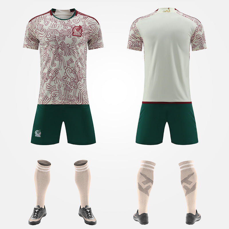 World Cup Qatar Football Shirt Set National Team Kit Mexico Belgium Croatia Home Away Boys and Girls