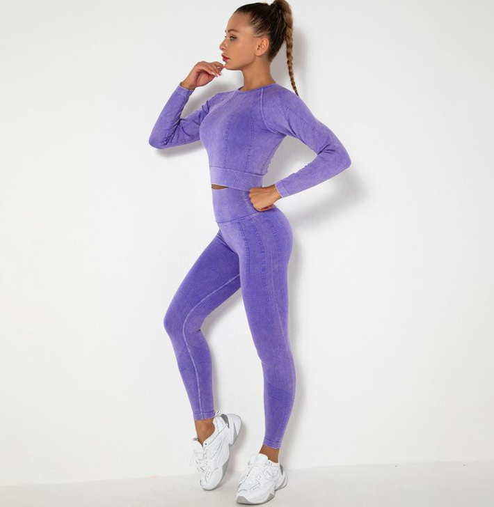 Women Sport Suit 2 Piece Fitness Tracksuit Set Gym Workout Clothes