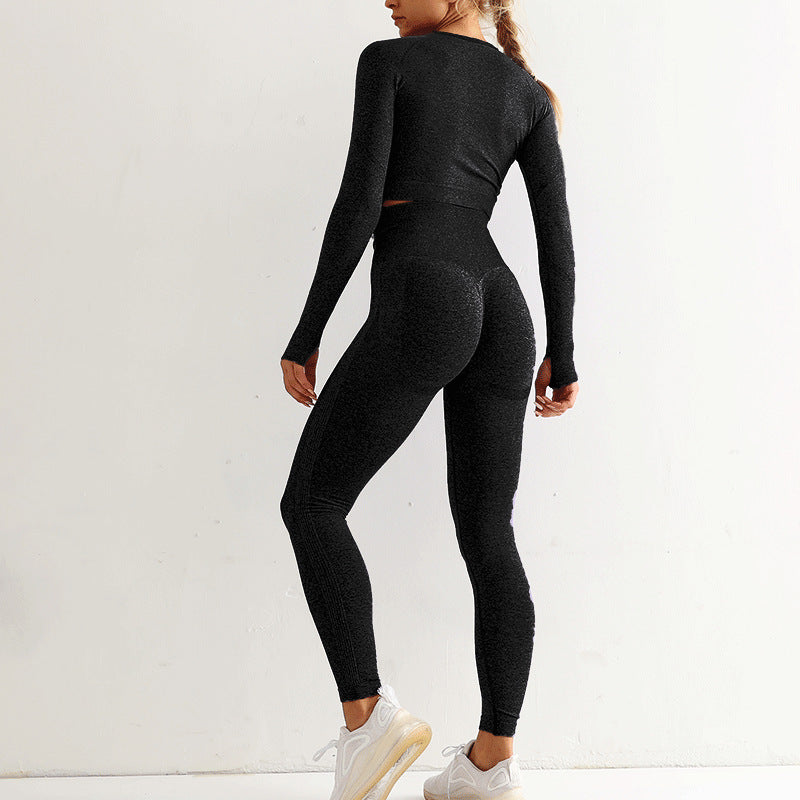 Yoga Suit Women's Long Sleeve Sports Top High Waist Hip Lifting Sports Tights Pants