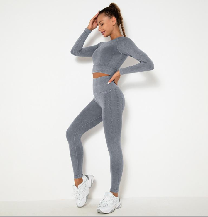 Women Sport Suit 2 Piece Fitness Tracksuit Set Gym Workout Clothes