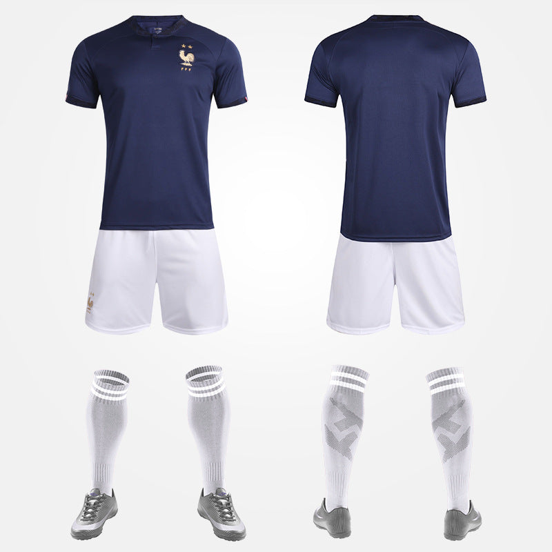 World Cup Qatar Football Shirt Set National Team Kit France Netherlands Germany Home Away Boys and Girls