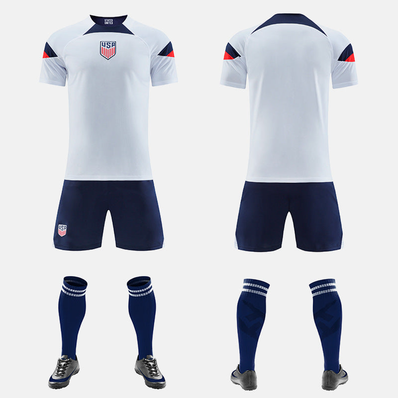 World Cup Qatar Football Shirt Set National Team Kit England USA Spain Home Away Boys and Girls